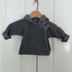 Widgeon Fleece Jacket Baby 3 Months Gray Gnome Hood Easy On